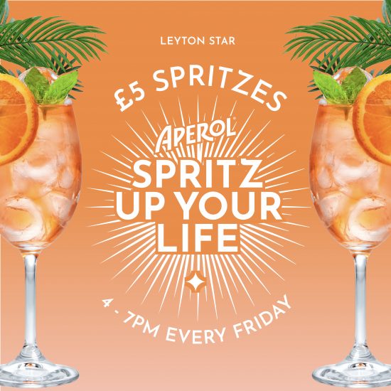 Spritz Up Your Life - £5 Spritzes - 4 until 7pm Every Friday