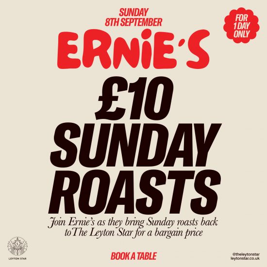 Ernie's £10 Sunday Roast Day