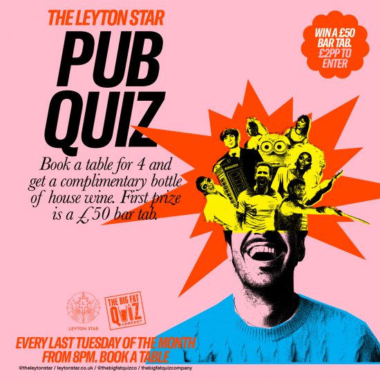 Pub Quiz - Book a table for 4 & Get a free bottle of house wine