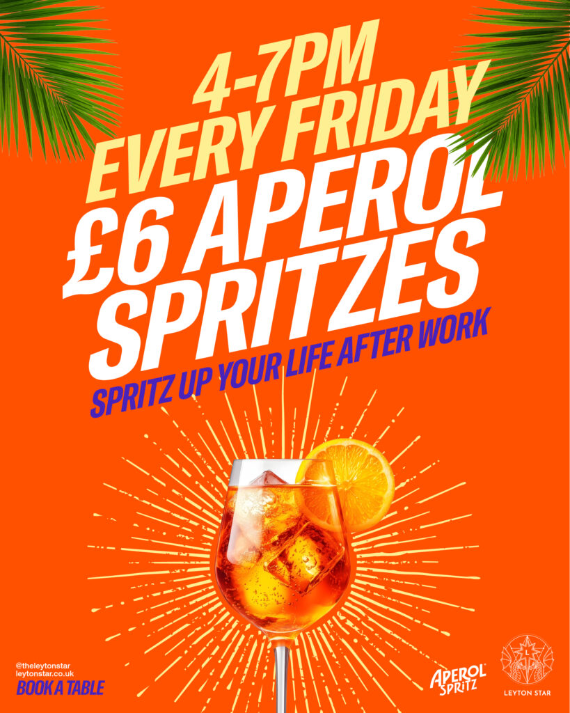 Spritz Up Your Life – £6 Spritzes 4 – 9pm Every Friday